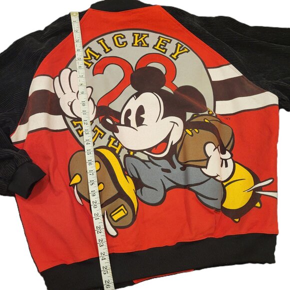 Disney Mickey Mouse Bomber Jacket Size Large Football Varsity Vintage - Picture 8 of 11
